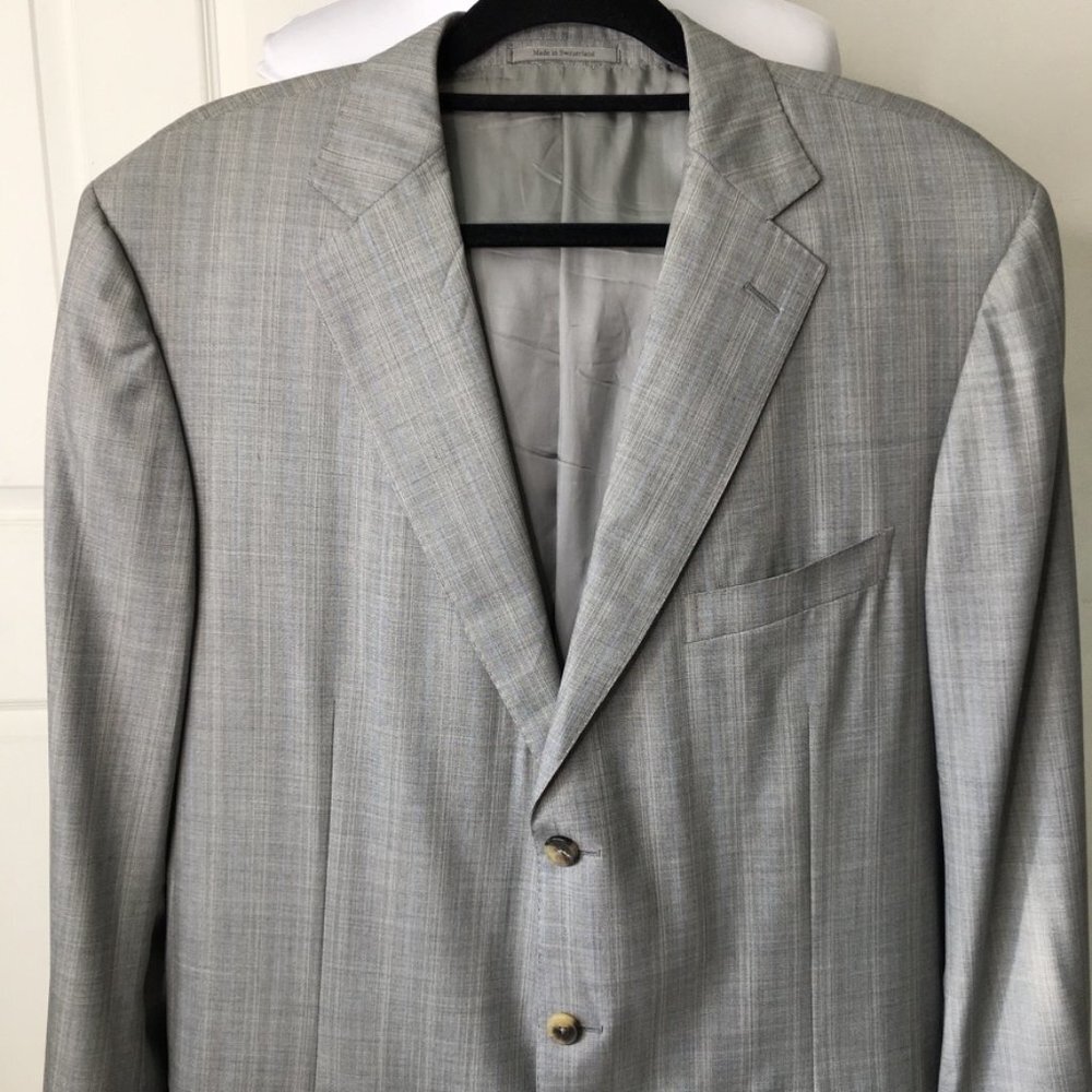 Ermenegildo Zegna Su Misura 15 Mil Mil 15 Gray Three Button Blazer Jacket 56 - Picture 2 of 12